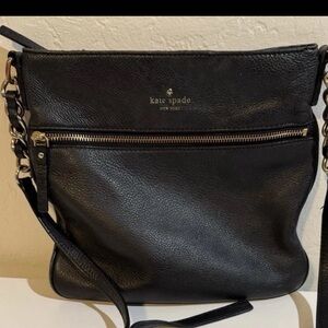 Kate Spade Black Crossbody Bag with Silver Accents